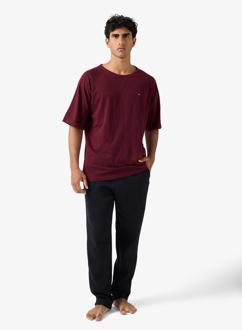 TOMMY HILFIGER Textured Raglan Sleeve Lounge T-Shirt - Image 4